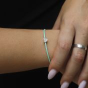 Ties of Heart Crystal Bracelet - Green Cord [Sterling Silver]