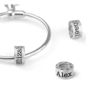 Grano Aggiuntivo con Nome per Collane di Famiglia [Argento 925]