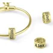 Grano Aggiuntivo con Nome per Collane di Famiglia [Placcato Oro 18kt]