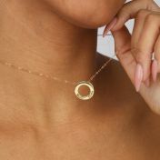 Family Circle Delicate Chain Name Necklace [Gold Plated]