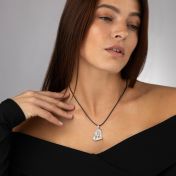 Ties of Heart Map Necklace – [Sterling Silver / Black Cord]