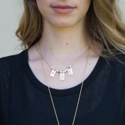 Classic Bar Initial Necklace Braille - Gold Plated