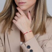 A Mother's Love Diamond Bracelet - Red String [Topaz & White Diamonds / 14 Karat Gold] - 1 Large Topaz + 2 Small Diamonds