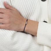 A Mother's Love Birthstone Bracelet - Blue String [Sterling Silver]