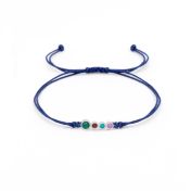 A Mother's Love Birthstone Bracelet - Blue String [Sterling Silver]