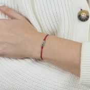A Mother's Love Birthstone Bracelet  with Red String  and Swarovski Crystals