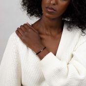 A Mother's Love Adjustable Bracelet with Black String and Birthstones