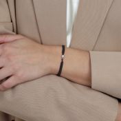 Bracelet for mom with Swarovski® birthstones on black string 