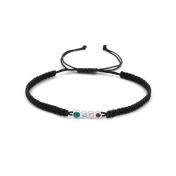 bracelet with black string and 4 Swarovski crystals 