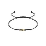 A Mother's Love Diamond Bracelet - Black String [Black Diamonds / 14 Karat Gold]
