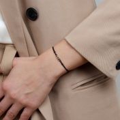 A Mother's Love Diamond Bracelet - Black String [Black Diamonds / 14 Karat Gold]