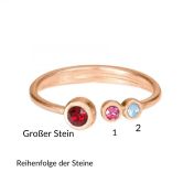 Mutterliebe Ring mit Geburtssteinen [750er rosévergoldet]
