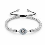 Hera Evil Eye Hematite Bracelet [Sterling Silver]