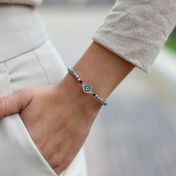 Hera Evil Eye Hematite Bracelet [Sterling Silver]