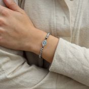 Hera Evil Eye Hematite Bracelet [Sterling Silver]