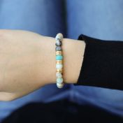 Onvergetelijke Amazoniet Naam Armband [18K Goud Vermeil]