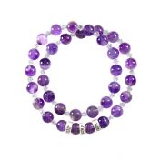 Bracelet Améthyste Double avec Prénoms [Argent 925]