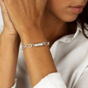 Engravable Hexa Bar Amy Chain Bracelet [Sterling Silver]