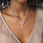 Anna Double Layer Crystal Necklace [Sterling Silver] - with Zodiac Signs