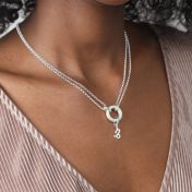 Anna Double Layer Crystal Necklace [Sterling Silver] - with Zodiac Signs