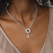 Anna Double Layer Crystal Necklace [Sterling Silver] - with Zodiac Signs