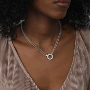 Anna Double Layer Crystal Necklace [Sterling Silver] - with Zodiac Signs