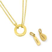 Collier Anna à Double Couche [Plaqué Or 18ct] - avec Charms Gravés