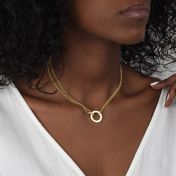 Anna Double Layer Necklace [18K Gold Plated] - with Zodiac Signs