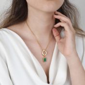 Charm Emma en Malachite [Plaqué Or 18ct]