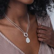 Anna Dubbele Laag Naam Ketting [Sterling Zilver] 