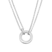 Anna Dubbele Laag Naam Ketting [Sterling Zilver] 