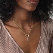 Anna Double Layer Necklace [18K Gold Plated] - with Zodiac Signs
