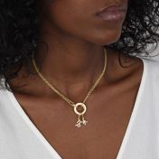 Anna Double Layer Necklace [18K Gold Plated] - with Zodiac Signs