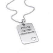 Heart Tag Name Necklace [Sterling Silver]