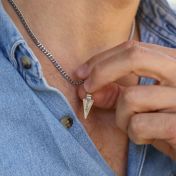 Spearhead Engraved Necklace - Sterling Silver