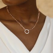 Familie Anker Naam Ketting [18K Rose Goud Verguld]