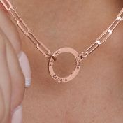 Familie Anker Naam Ketting [18K Rose Goud Verguld]