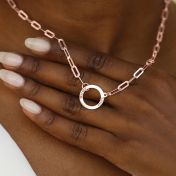 Familie Anker Naam Ketting [18K Rose Goud Verguld]