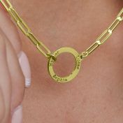Familie Anker Naam Ketting [18K Goud Vermeil]