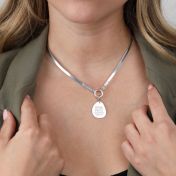 Arya Herringbone Name Necklace [Sterling Silver]