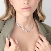 Arya Herringbone Name Necklace [Sterling Silver]