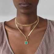 Arya Herringbone Necklace [18K Gold Plated] - with Charms