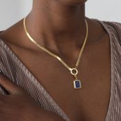 Arya Herringbone Necklace [18K Gold Plated] - with Charms