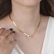 Arya Herringbone Necklace [18K Gold Plated] - with Initials
