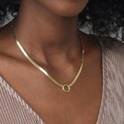 Arya Herringbone Necklace [18K Gold Vermeil] - with Initials