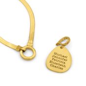 Arya Visgraat Naam Ketting [18K Goud Vermeil] 