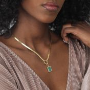 Arya Herringbone Kette [750er Gold Vermeil] - mit gravierten Charms