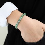 Klassisches Armband aus Aventurin für Damen [Sterlingsilber]