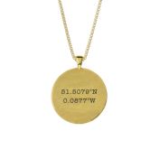 Kompas Vrouwen Ketting met Coördinaten [18K Goud Verguld]