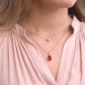 Enchanted Drop Layered Birthstone Necklace [Sterling Silver]